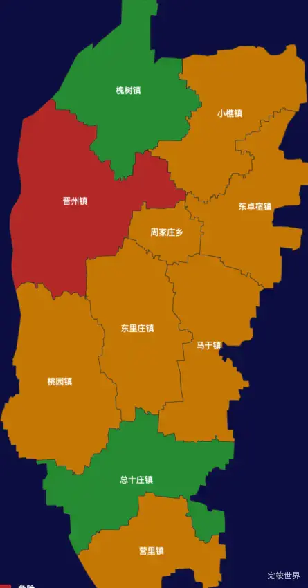 echarts石家庄市晋州市地图渲染效果实例